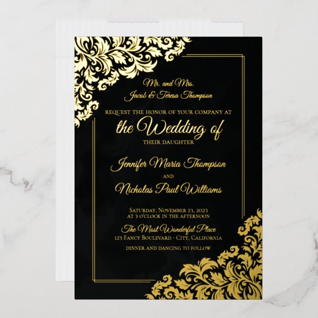 Elegant Classic With Floral Ornaments for Wedding (Envelope)