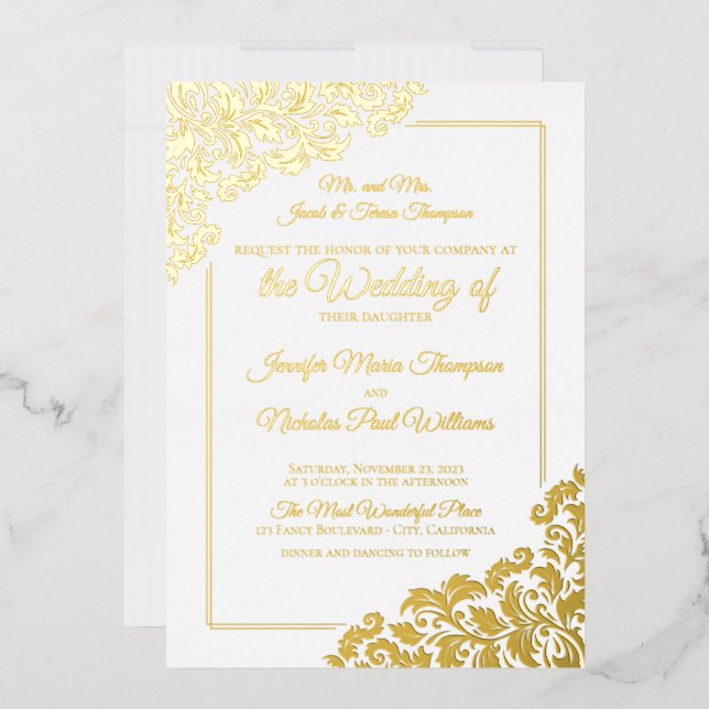 Elegant Classic With Floral Ornaments for Wedding (Envelope)
