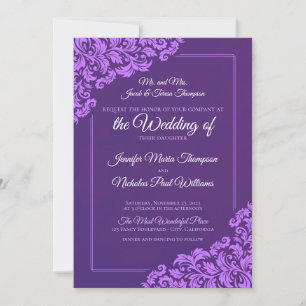 Elegant Classic With Floral Ornaments for Wedding Invitation