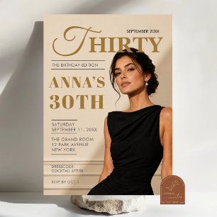 Elegant Classic woman any age birthday magazine Invitation