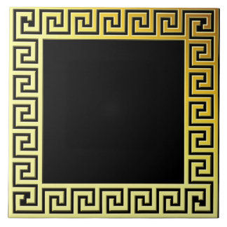 Elegant classical greece traditional gold l black tile
