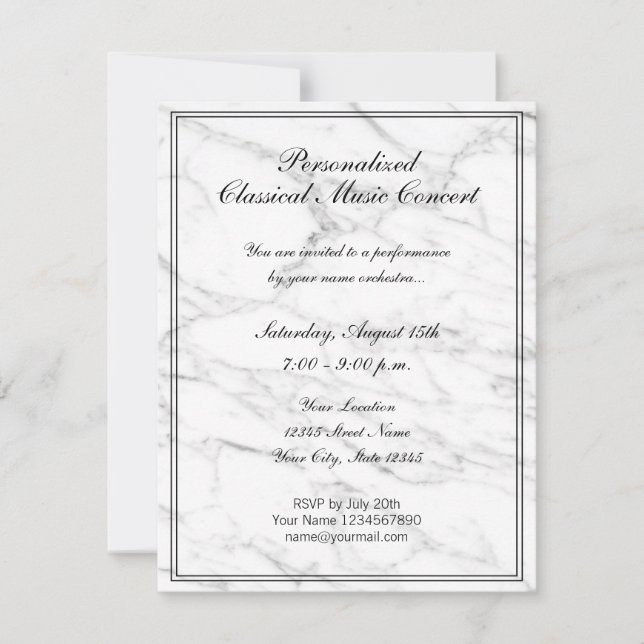 Elegant classical music chamber orchestra concert invitation (Front)