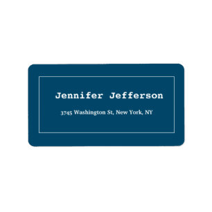 Elegant Classical Plain Professional Ocean Blue Label