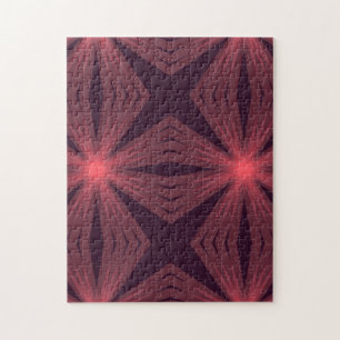 Elegant classical retro style geometric flower art jigsaw puzzle