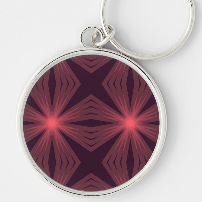 Elegant classical retro style geometric flower art key ring (Front)