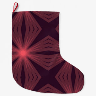 Elegant classical retro style geometric flower art large christmas stocking
