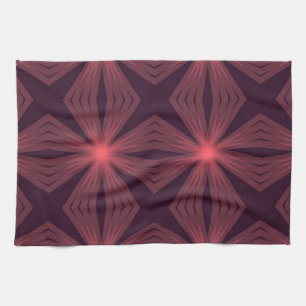 Elegant classical retro style geometric flower art tea towel