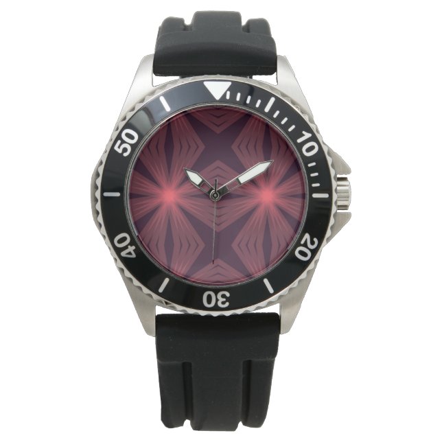 Elegant classical retro style geometric flower art watch (Front)