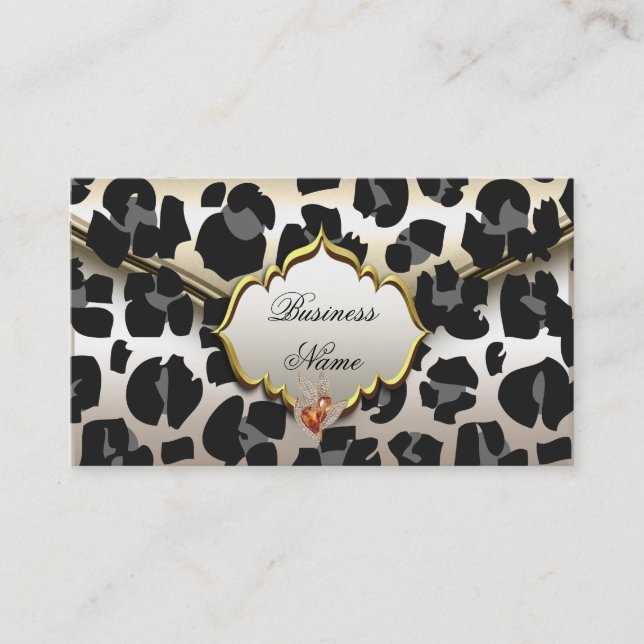 Elegant Classy Animal Caramel Cream Beige Gold Business Card (Front)