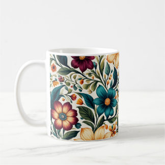 Elegant Classy Beautiful Colourful Floral Art  Coffee Mug
