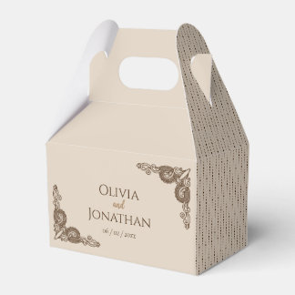 Elegant Classy Beige ornate Wedding Favour Box