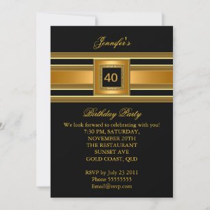 Elegant Classy Birthday Party Elegant Gold Black Invitation
