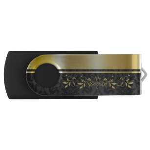 Elegant Classy Black and Gold USB Flash Drive