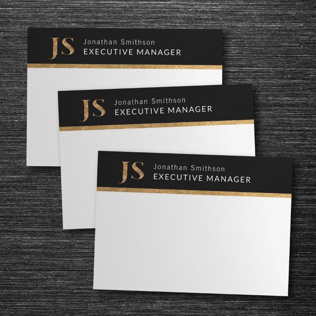  Elegant Classy Black & Gold Personalised Monogram Card (Creator Uploaded)