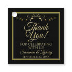 Elegant Classy Black & Gold Wedding Thank You
