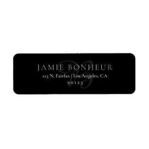Elegant Classy Black & Grey Return Address
