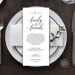 Elegant Classy Black, Place Setting Thank You Card