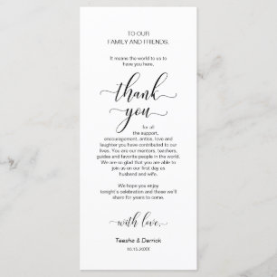 Elegant Classy Black, Place Setting Thank You Card