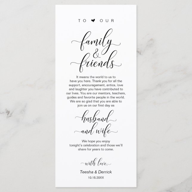 Elegant Classy Black, Place Setting Thank You Card (Front)