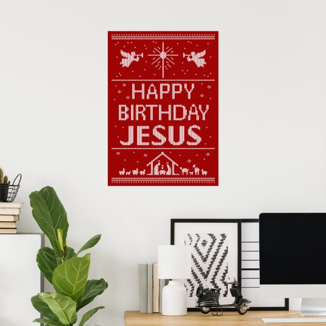 Elegant Classy Black Ugly Christmas Sweater Design Poster (Home Office)