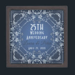 Elegant Classy Blue and Silver Wedding Anniversary Gift Box<br><div class="desc">Elegant personalised silver wedding anniversary gift box design featuring an elegant silver border on a gradient blue background. The text is fully customisable.</div>
