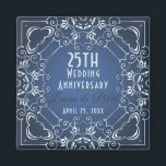 Elegant Classy Blue and Silver Wedding Anniversary Magnet<br><div class="desc">Elegant personalized silver wedding anniversary magnet design featuring an elegant silver border on a gradient blue background. The text is fully customizable.</div>