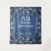 Elegant Classy Blue and Silver Wedding Anniversary
