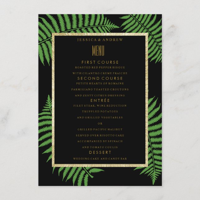 Elegant Classy Bracken Wedding Menu (Front)