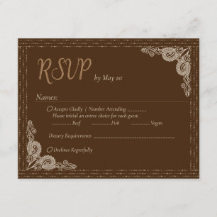 Elegant Classy Bronze ornate RSVP Enclosure Card