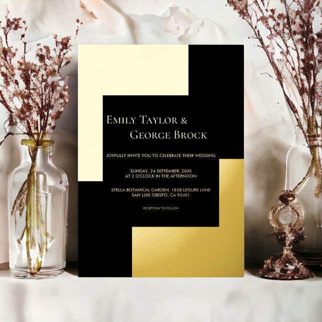 Elegant Classy Chic Modern Wedding Black And Gold (Creator Uploaded)