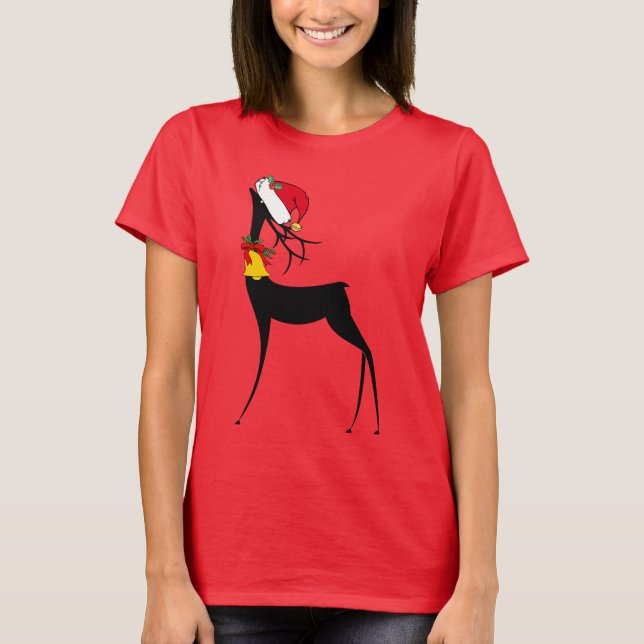 Elegant Classy Christmas Reindeer T-Shirt (Front)