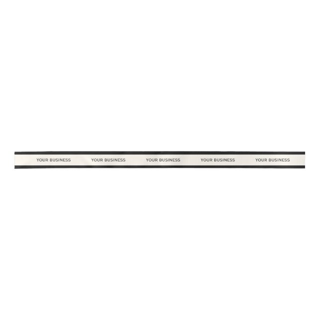 Elegant Classy Custom Business Name Template Satin Ribbon (Front)