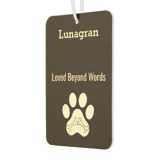 Elegant Classy DIY Pet Name Dog Mom Paw Minimalist Car Air Freshener