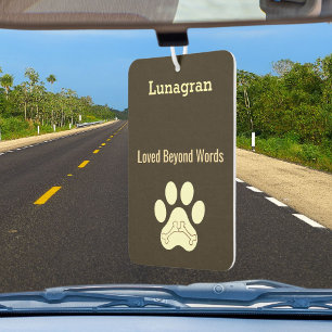 Elegant Classy DIY Pet Name Dog Mom Paw Minimalist Car Air Freshener