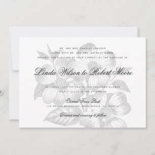 Elegant Classy Dogwood Flower Wedding Invitation