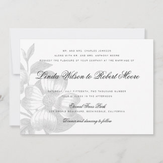 Elegant Classy Dogwood Flower Wedding Invitation