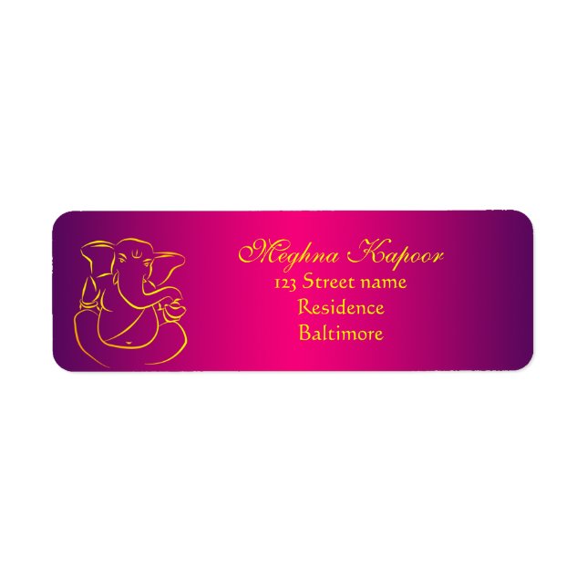 Elegant Classy Ganesh/ Indian God Address Labels (Front)
