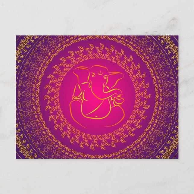 Elegant Classy Ganesh/ Indian God PostCard (Front)