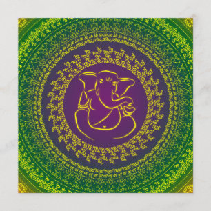Elegant Classy Ganesh Indian Wedding Invitation