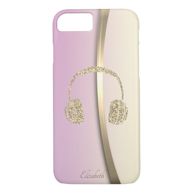 Elegant Classy Glitter Headphones -Personalised Case-Mate iPhone Case (Back)