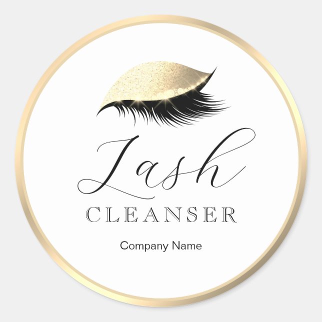 Elegant Classy Gold Eyelash Cleanser Product Label (Front)