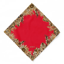 Elegant Classy Gold Flowers Chic Red Luxury Dog