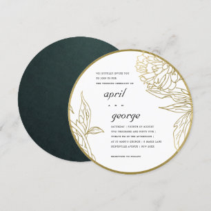 ELEGANT CLASSY GOLD FOIL FLORAL WEDDING INVITE