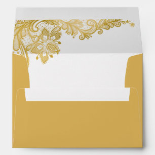 Elegant Classy Gold Lace for 5 x 7 Card Envelope