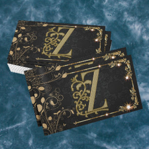 Elegant Classy Gold Monogram Initial Business Card