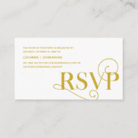 Elegant Classy, Gold Script, RSVP respond