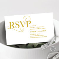 Elegant Classy, Gold Script, RSVP respond