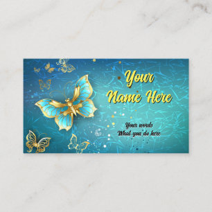 Elegant Classy Golden Butterfly Business Card
