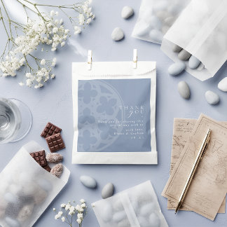 Elegant Classy Gothic Cathedral Dusty Blue Wedding Favour Bags