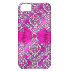 Elegant Classy hot pink silver Damask Floral